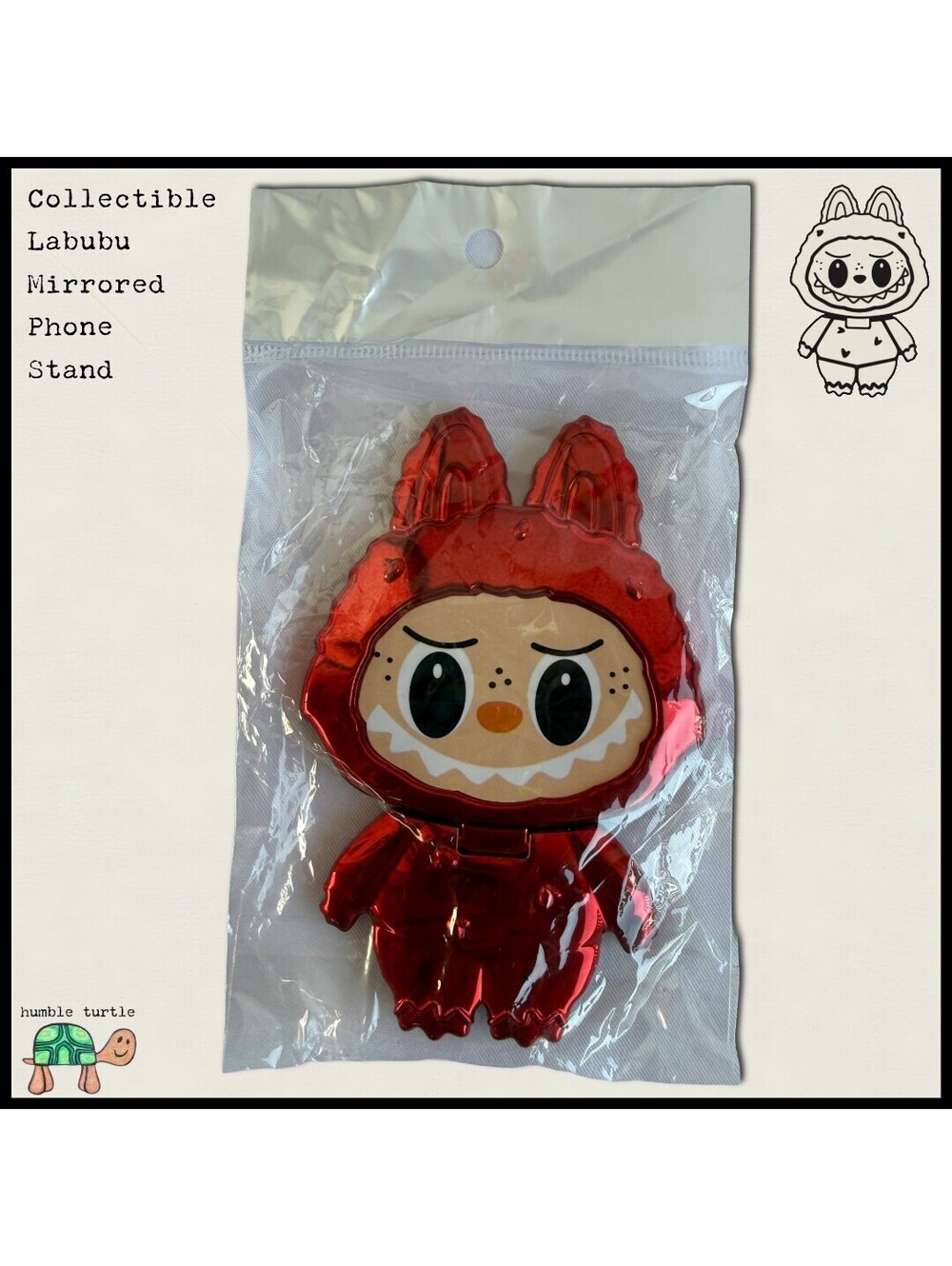 Collectible Labubu Mirrored Phone Stand | Red Color | New